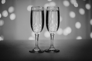 Glasses on a background of illumination