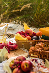 Camping in the park with fruit