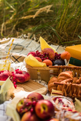 Camping in the park with fruit