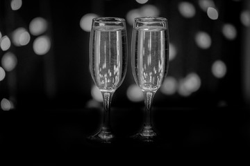 Glasses on a background of illumination