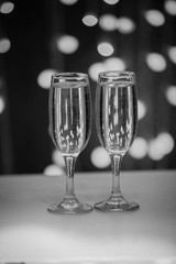 Glasses on a background of illumination