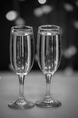 Glasses on a background of illumination