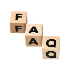 FAQ from wooden blocks