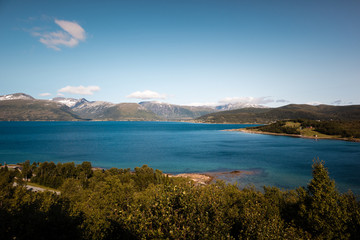 Fototapeta na wymiar Beautiful fjord scenes in Northern Norway
