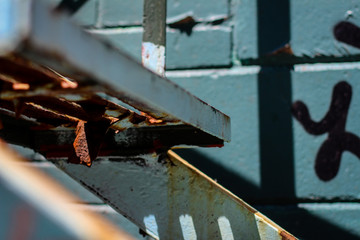 the rusty blue staircase