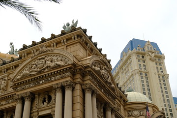 Fototapeta na wymiar Elements and details of the facade of buildings in Las Vegas