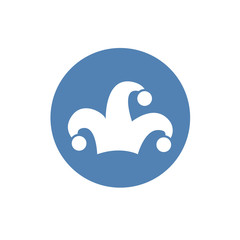 Jester's cap icon in simple style isolated on white background. Hats symbol stock vector illustration.