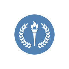 silhouette of laurel and torch icon. logo design.