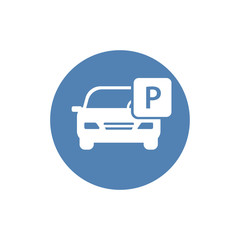 Vector car parking flat Icon.Vector illustration, EPS10.