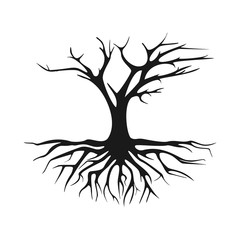Fototapeta premium Tree of life logo design inspiration template. Abstract vibrant tree logo design. Root vector