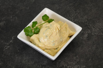 Hummus snack with olive oil