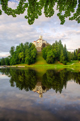 Fototapeta na wymiar The picturesque landscape with a Trakoscan castle, Croatia