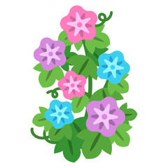 朝顔（アサガオ）のイラスト