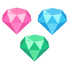 キラキラ輝く宝石（ダイヤモンド）のイラスト