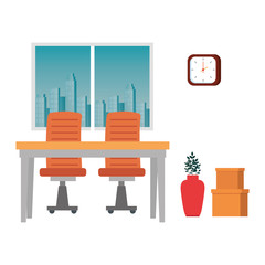 Fototapeta premium office work place scene icons
