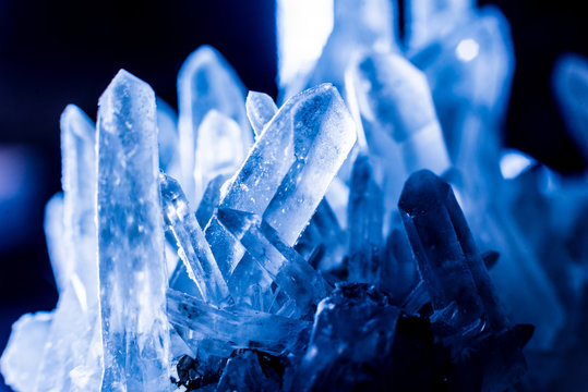 Blue Crystal Texture And Background. Beautiful Abstract Background.