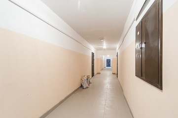 Russia, Moscow- June 13, 2018: interior room apartment. standard repair decoration in new building