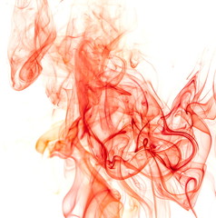 Red smoke on white background