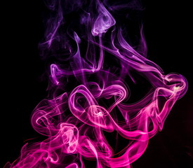 Colored smoke on black background