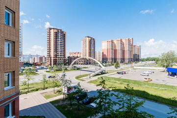 Naklejka premium Russia, Novosibirsk - June 15, 2019: Russian courtyards. buildings, house architecture, exterior. city ​​views