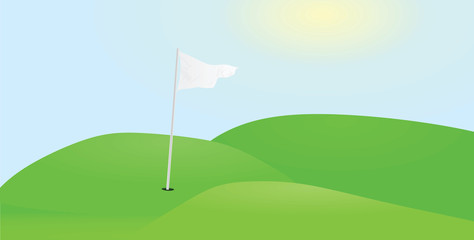 Golf hole marker. vector illustration
