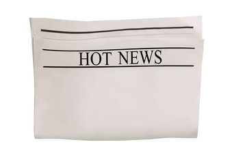 Mockup of Hot News newspaper blank with empty space for news text, headline and images.
