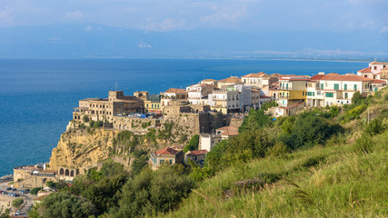 Fototapeta na wymiar Aerial view of Pizzo town in southern Italy