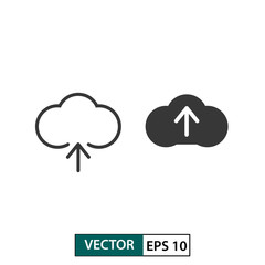 Cloud upload vector icon set. Isolated on white. Vector illustration EPS 10