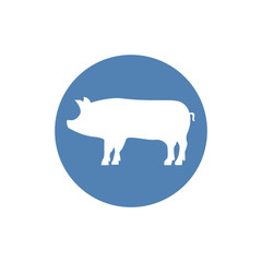 Pig simple icon. Flat vector illustration EPS 10