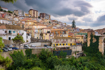 Fototapeta na wymiar Residential buildings in Pizzo in Calabria
