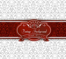 Elegant vintage card. Design background with ornate vintage pattern. Vector illustration