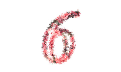 Beautiful illustration of number made of spring flowers.
