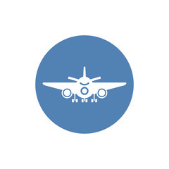 Vector airplane Icon. Flat vector illustration on white background. EPS 10