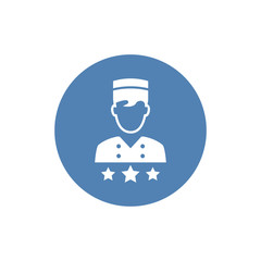 Bellboy icon. Simple flat symbol. Perfect pictogram illustration on white background.