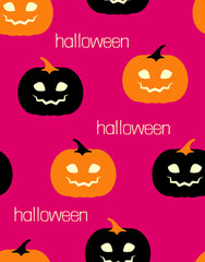 halloween pattern with orange and black pumpkins