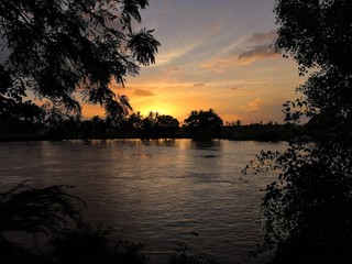 sunset on lake