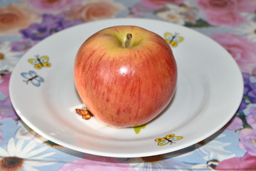 apple on a plate