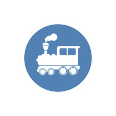 Vector illustration of a tooth of a steam locomotive. Train symbol. Simple flat symbol. Perfect pictogram illustration on white background.