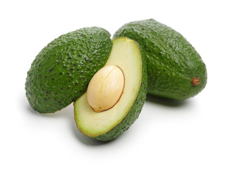 Avocado on a white background