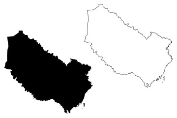 Vasterbotten County (Counties of Sweden, Kingdom of Sweden) map vector illustration, scribble sketch Västerbotten map