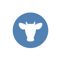 Cow head icon. Cow head silhouette. Farm animal sign. Vector illustration.