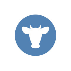 Cow head icon. Cow head silhouette. Farm animal sign. Vector illustration.