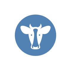 Cow head icon. Cow head silhouette. Farm animal sign. Vector illustration.