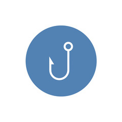 Fishing hook flat icon. Simple vector illustration.