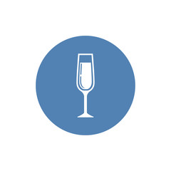 Glass of champagne, celebration concept icon on white background