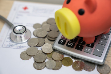 Save money for medical expenses concept,Save money for medical ,medical fee