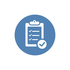 Checklist vector icon. Flat illustration isolated for graphic and web design.