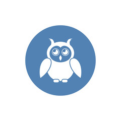 Vector images of owl on a white background. Bird sign