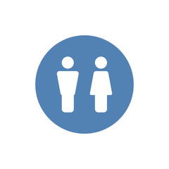 Vector man and woman icons, toilet sign, restroom, minimal style, pictogram