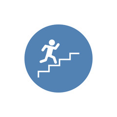 Man stairs icon. For web, business, finance and communication. Vector Illustration.